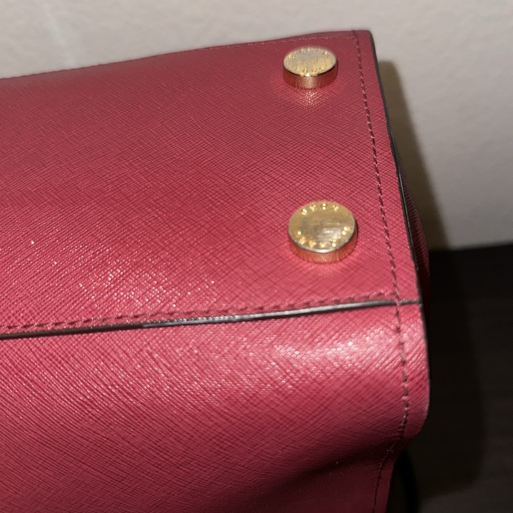 Michael Kors  MD Cynthia Cross Grain Leather Satchel - Picture 8 of 10